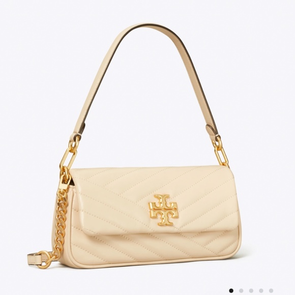 Tory Burch Cream Kira Chevron Quilted purse. - Picture 1 of 12